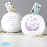 Personalised Tiny Tatty Teddy Unicorn Money Box Extra Image 1 Preview